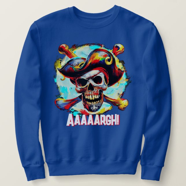 Modern Jolly Roger Lång Ärmad Tröja (Design framsida)