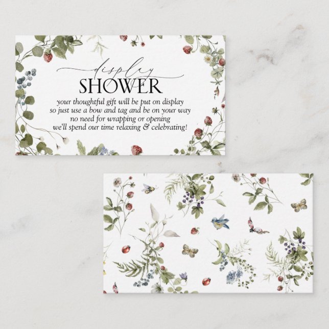 Modern Jordgubb Sommardisplay Oinpackad Shower Tilläggskort (Fram/baksida)