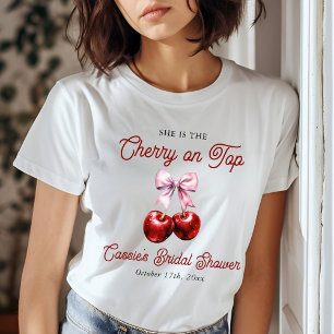 Modern Jordgubbstopp Rosa Slinga Bröllopsdusch T Shirt