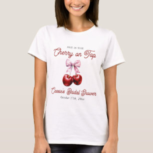 Modern Jordgubbstopp Rosa Slinga Bröllopsdusch T Shirt