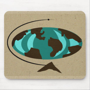 Modern jordklotkonst Mousepad för mitt- århundra Musmatta