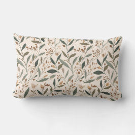 Modern jordnära blommönster lumbarkudde