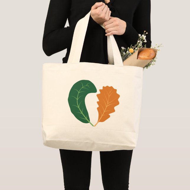 Modern Jordnära Hjärtblad Canvas Jumbo Tygkasse (Framsida (produkt))