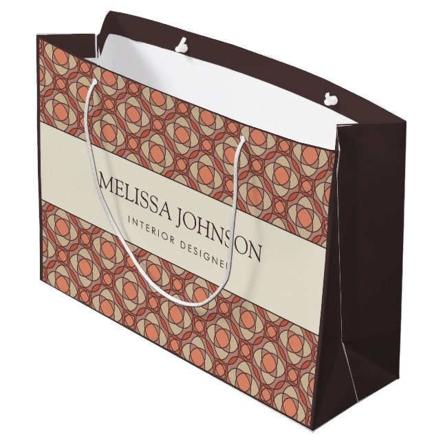 Modern jordnära mosaik brandingpresentbag (Baksidan Vinklad)