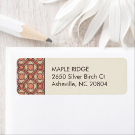Modern Jordnära Mosaik Returadressetikett Returadress Etikett