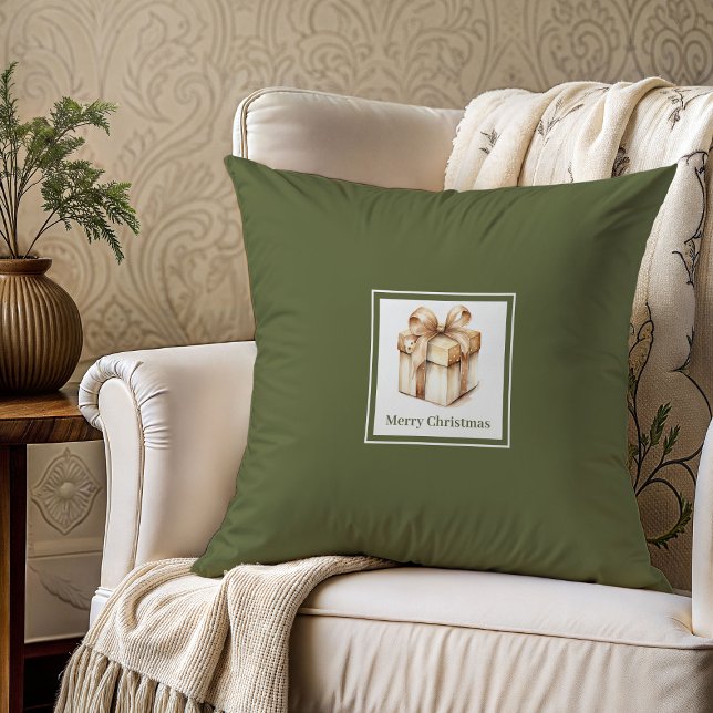 Modern jordnära typsnittsfamiljnamn julpresent kudde (
custom surname holiday decorative pillow,
neutral scandinavian christmas cushion cover,
best christ)