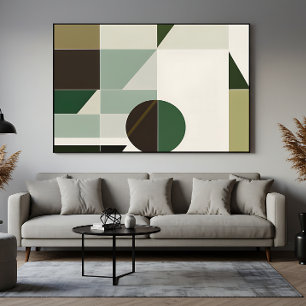 Modern jordton geometrisk abstrakt poster