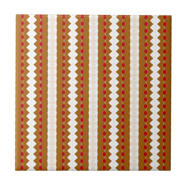Modern jordton geometrisk mönster kakelplatta (Framsidan)
