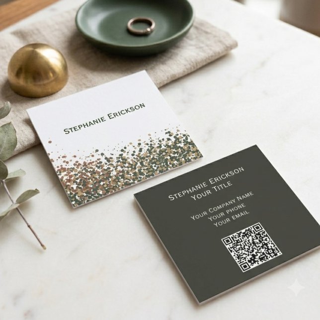 Modern jordton prickig abstrakt visitkort (Sophisticated earth tone speckled business card for professionals.)