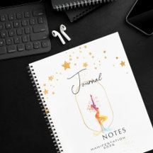Modern Journal Guldstjärnor Watercolor Feminint