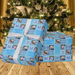 Modern JOY Chic Isig Light Blue 3 Photo Collage Presentpapper