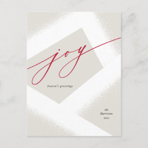 Modern Joy Minimalist Red & White Helgdag No Photo Vykort