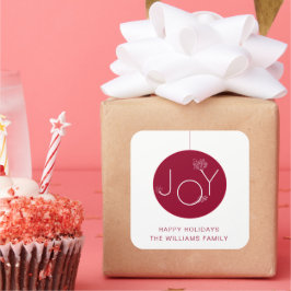 Modern Joy Ornament Röd Glad Jul Klistermärke