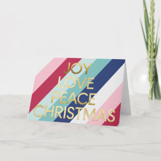 Modern Joy Peace Love Christmas Holiday Kort