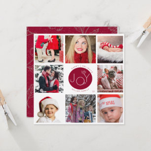 Modern Joy Photo Collage Helgdag Card