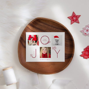 Modern Joy Photo Collage Helgdag Card Vykort