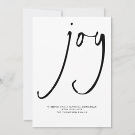 Modern joy Script Black White jul Julkort