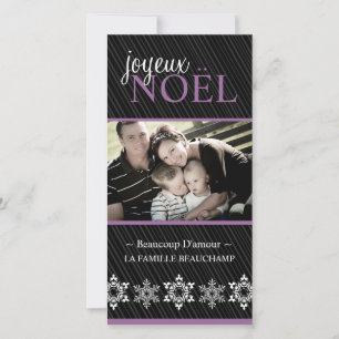 Modern "Joyeux Noel"-fotokort Julkort