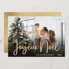 Modern Joyeux Noel Photo Helgdag Card Julkort
