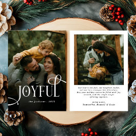 Modern Joyful Family 2 Photo Christmas  Julkort