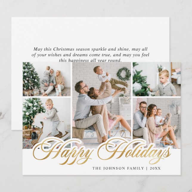 Modern jul 5 PHOTO Hälsning Julkort (Fram/baksida)