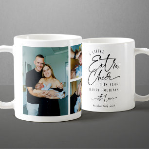 Modern Jul Bebis Annonsering Foto Collage Kaffemugg