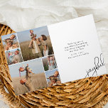 Modern jul Collage Simple Joy Photo Helgkort<br><div class="desc">Julkortet i snyggt har ett klassiskt fotokollage och ett modernt glatt handskript för ett enkelt julhälsningskort i elegant. Anpassa det här trendiget med dina favoritfoton från familjen och personlig namn med redigerbart Julhälsningar meddelande.</div>