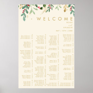Modern jul   Cream Alfabetisk sittning Poster