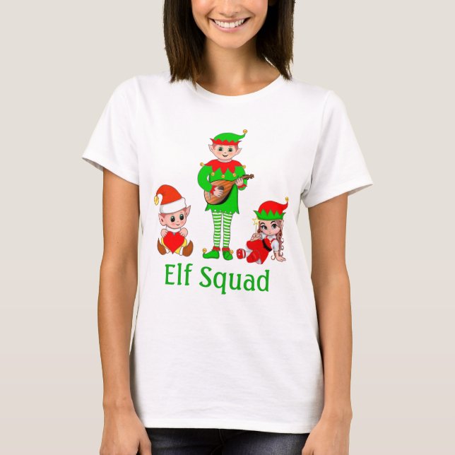 Modern jul Elf Squad T-Shirt (Framsida)