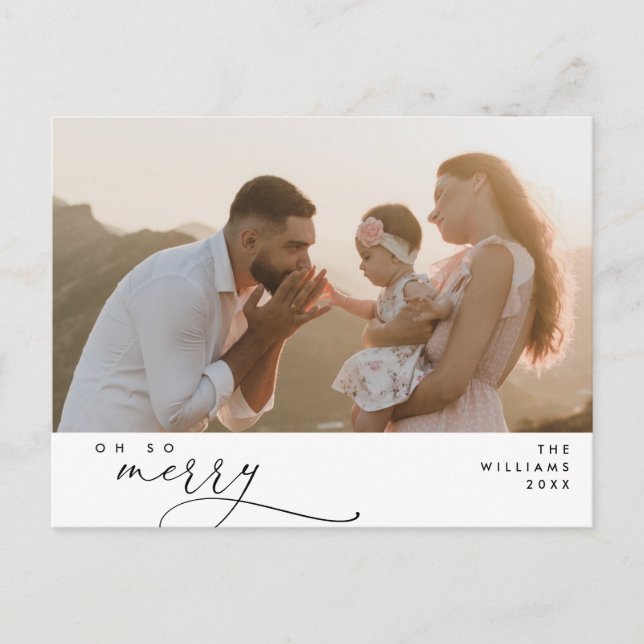 Modern, jul, familjefoto... vykort (Framsida)