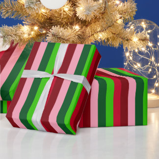 Modern Jul Festiv Randig Tryck Presentpapper