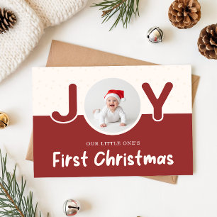 Modern Jul för Nyfödd Bebis Första Julen Två Foto