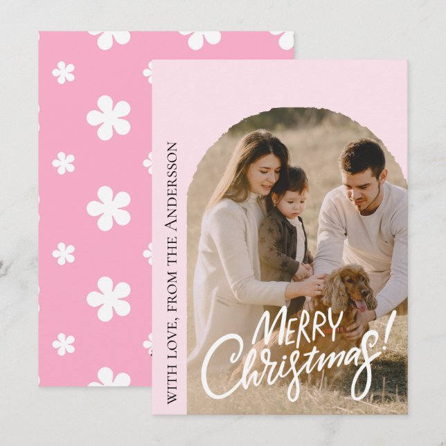 Modern Jul Foto Julkort (Fram/baksida)