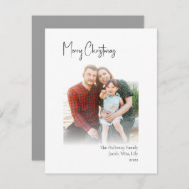 Modern jul | Foto med Lodrät-inmatning i Silver Julkort