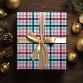 Modern jul Gingham Gift Wrap Presentpapper