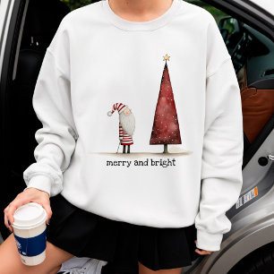 Modern jul Glad och ljus vinter Lång Ärmad Tröja