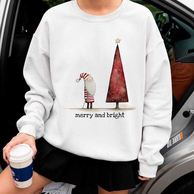 Modern jul Glad och ljus vinter Lång Ärmad Tröja (Skapare uppladdad)