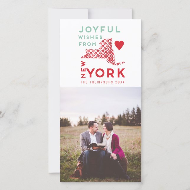 Modern jul Glatt önskemål från New York Photo Julkort (Framsida)