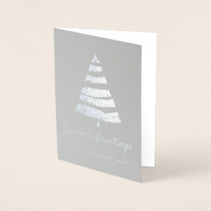Modern jul Gräs Träd Holiday Greetings Folierat Kort