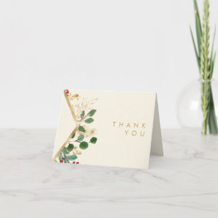 Modern jul Greenery Cream - tackkort