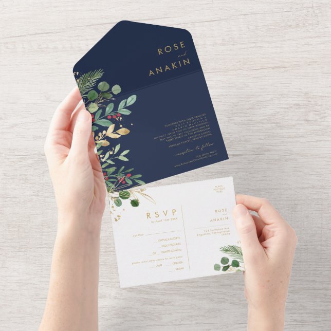 Modern jul Greenery | Försegling och sändning av a (Avrivbar del)