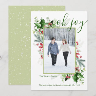 Modern jul Greenery Religiösa Hälsning Julkort