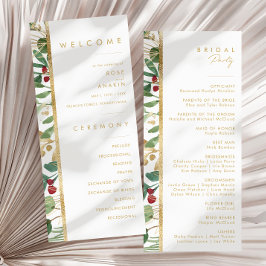 Modern jul Greenery | Vitt Bröllopsprogram Program