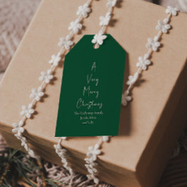 Modern jul | Grönt Family Träd Gift-Märkre Presentetikett