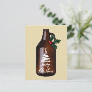 Modern jul Growler Beer Jug Helgdag Vykort