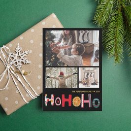 Modern jul Hälsning 3-foto Julkort