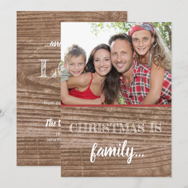 Modern jul-Helgdag för den ryska familjen Kärlek Inbjudningar (Fram/baksida)