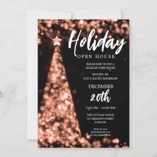 MODERN Jul Helgdag Open House Ro Guld Inbjudningar