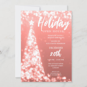 MODERN Jul Helgdag Open House Ro Guld Inbjudningar