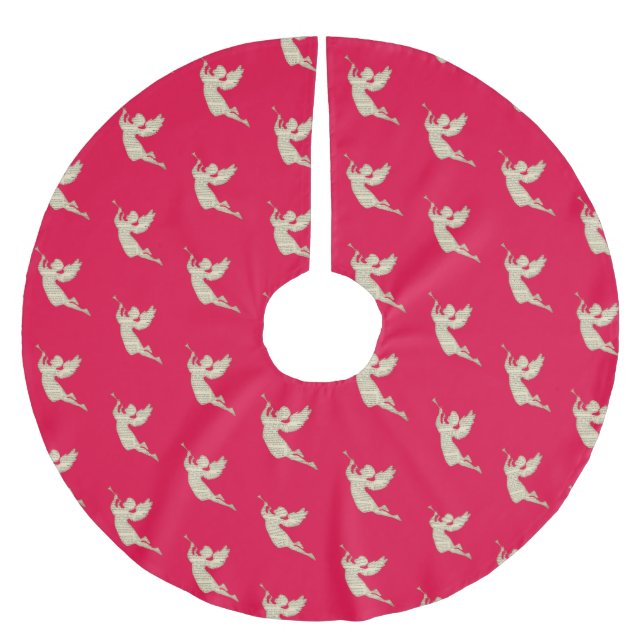 Modern jul Herald Angel Red Julgransmatta Borstad Polyester (Framsidan)